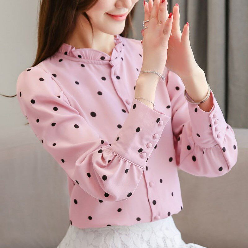 宽松雪纺上衣衬衫女夏季长袖2019年新款女装春款衬衣超仙打底衫er在类目 女装/女士精品, 蕾丝衫/雪纺衫中 - 来自Buy2taobao.com提供专业的淘宝代购服务