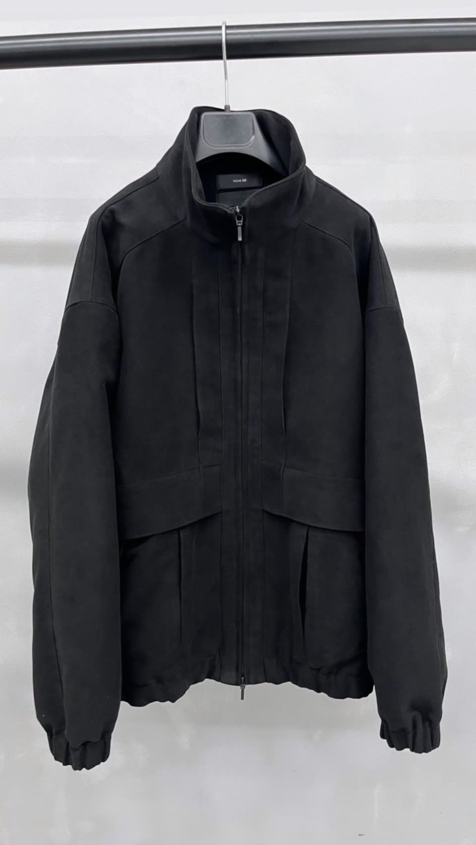 thumbnail for [Last Model] Vujade x Omar Bear Collaboration Black Suede Thick Heavyweight Jacket Warm Jacket