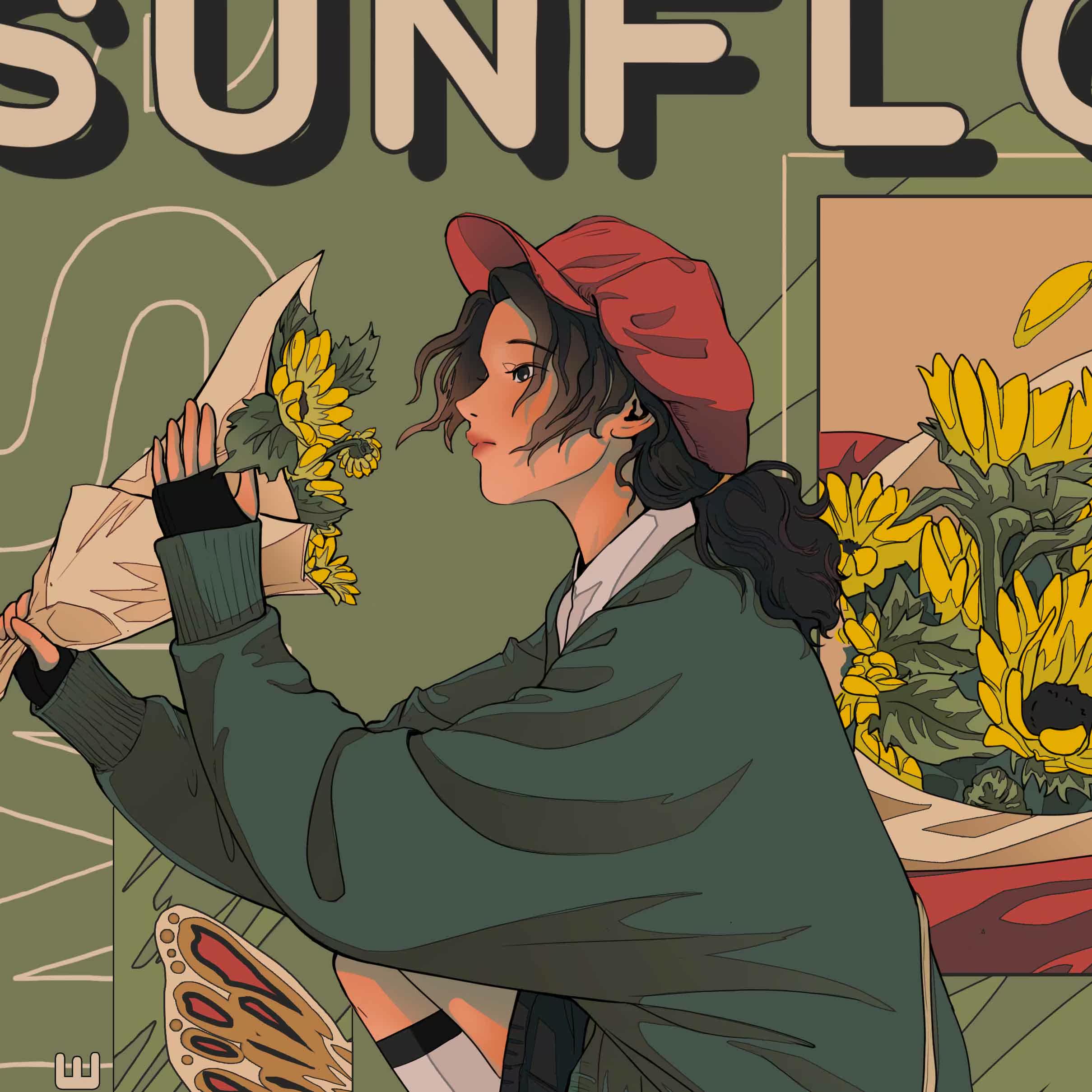 插画定制设计复古人物原创手绘时尚漫画法式日系唯美清新