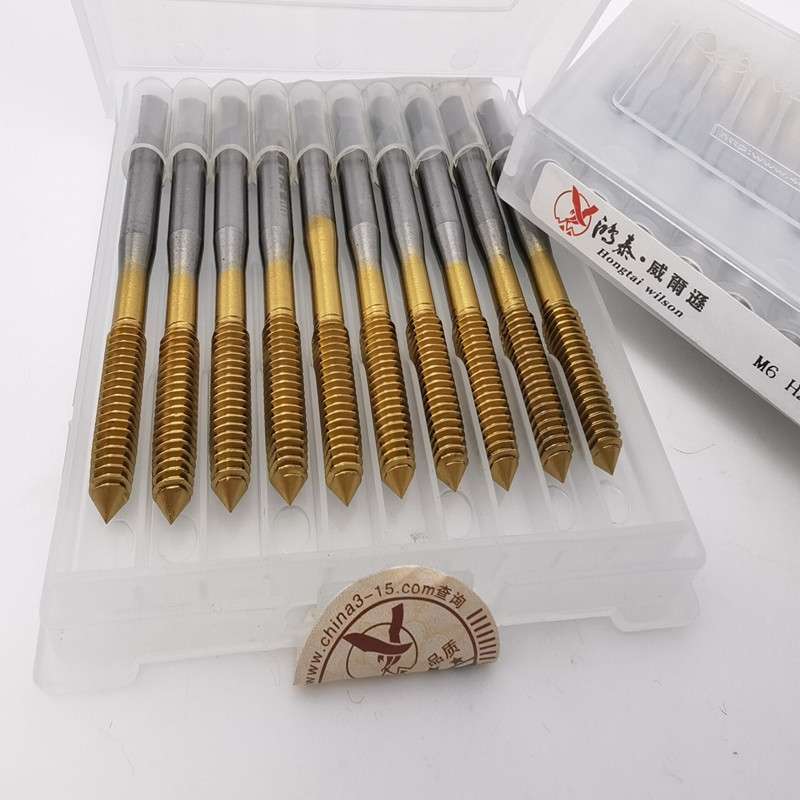 鸿泰威尔逊 镀钛挤压丝锥HSSE高速钢挤压丝攻m3-m12通孔盲孔加工