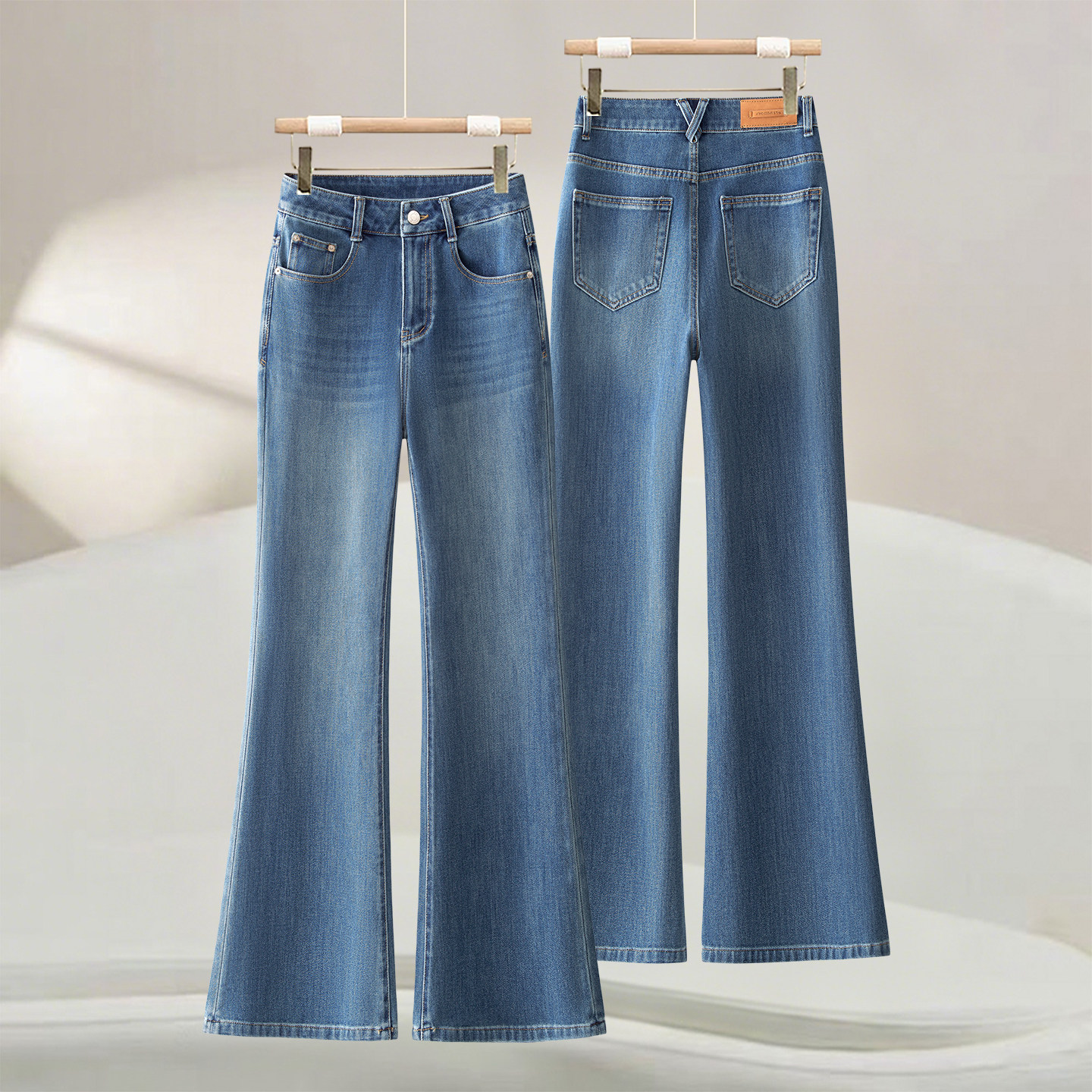 高腰显瘦微喇牛仔裤女春季2026新款弹力修身复古宽松休闲直筒长裤,女装/女士精品,牛仔裤,淘宝优惠券,粉丝福利购,淘宝优惠卷