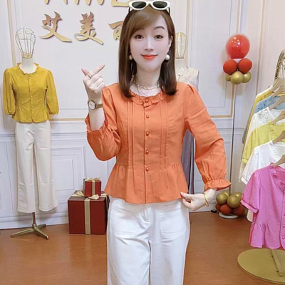 法式小资小上衣女早秋季新款衬衫