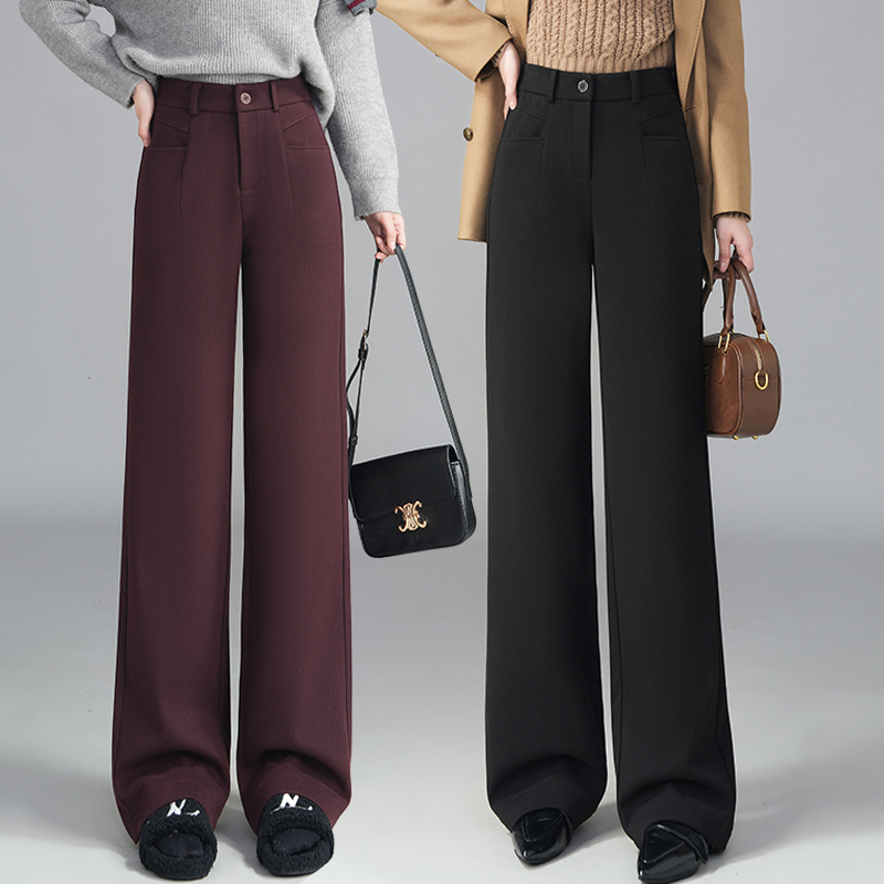 羊毛呢阔腿裤女秋冬2025新款