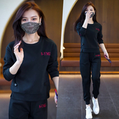 2026年春秋时尚 女 圆领加卫衣两件套洋气减龄显瘦跑步休闲运动套装