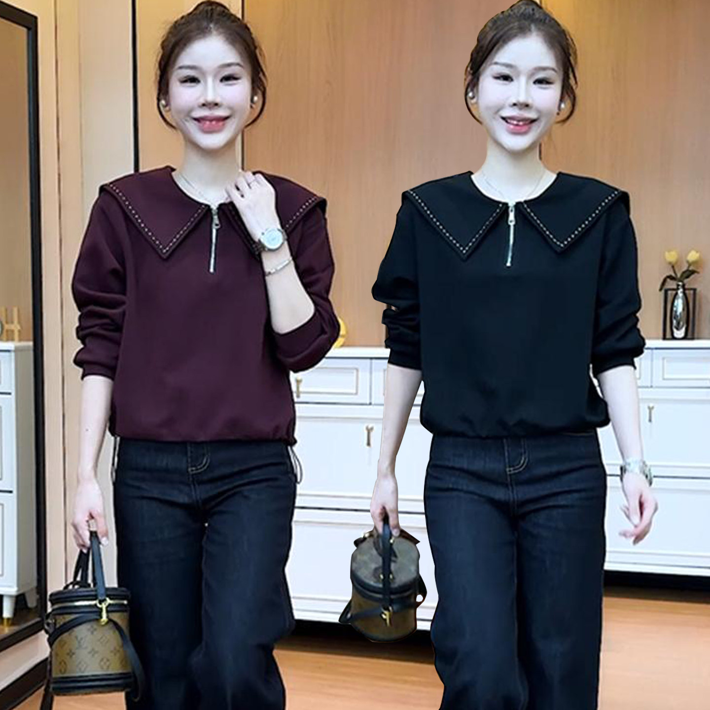 淑女风早秋卫衣女上衣2025春秋