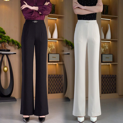 夏季高腰显高瘦天丝薄款微喇裤女