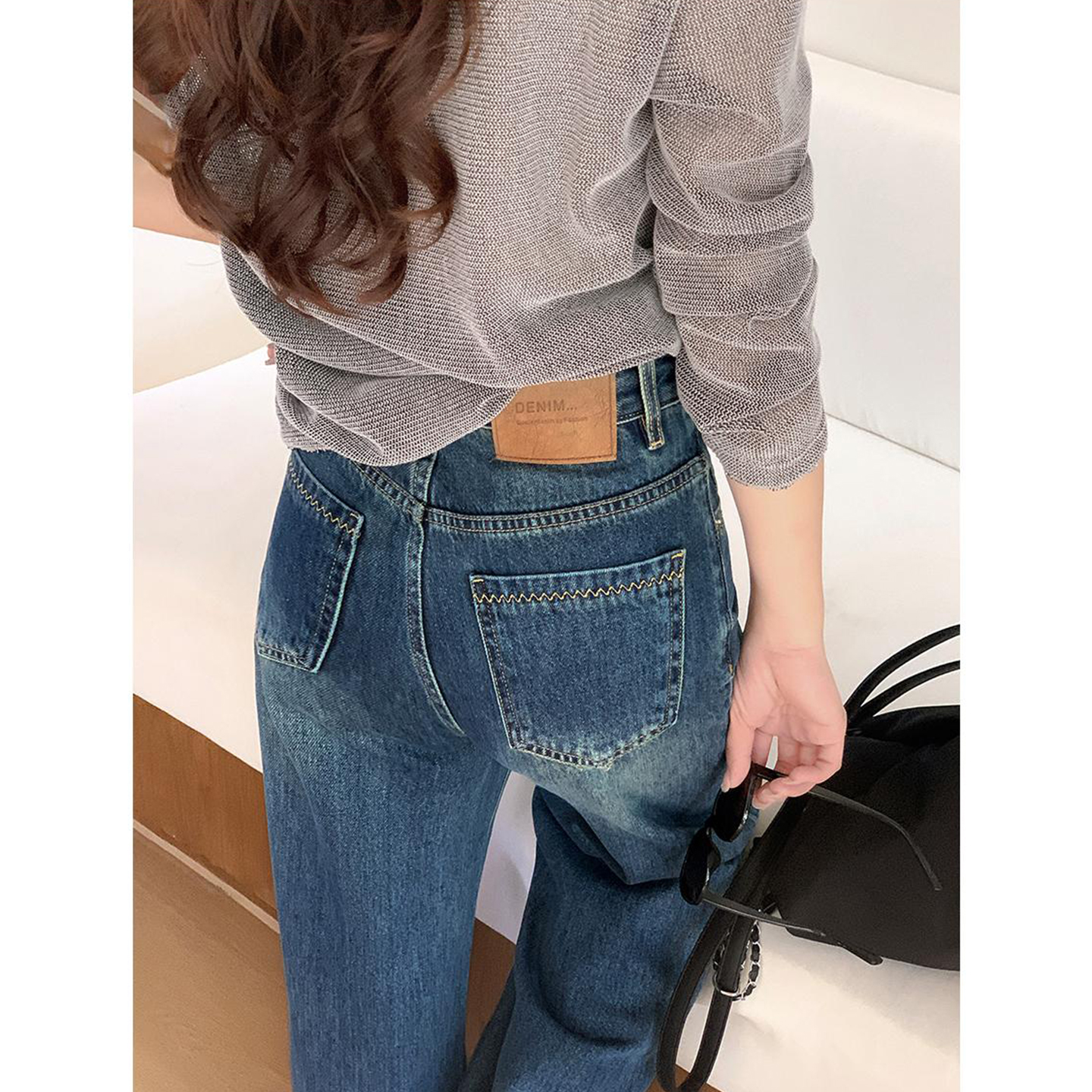 阔腿牛仔裤女早春新款2025