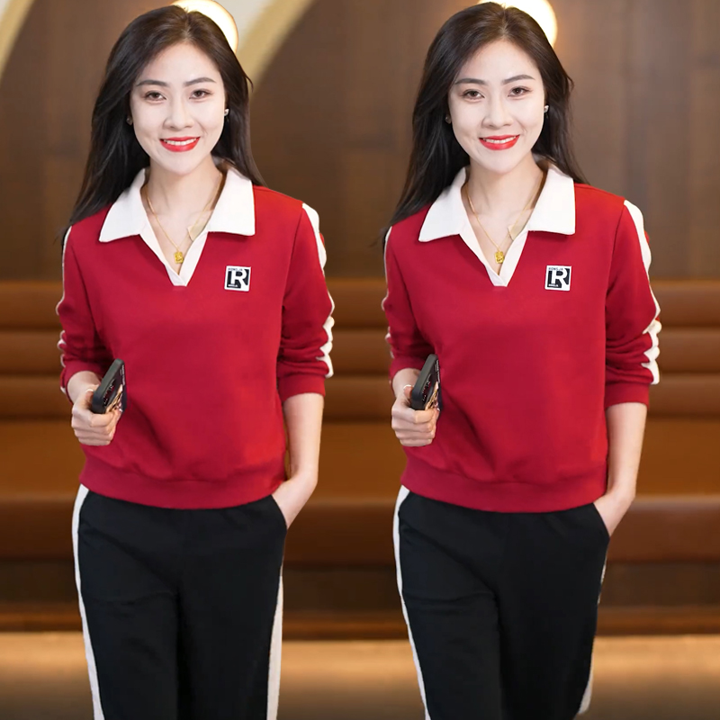 薄款polo领卫衣女春秋款2023新款