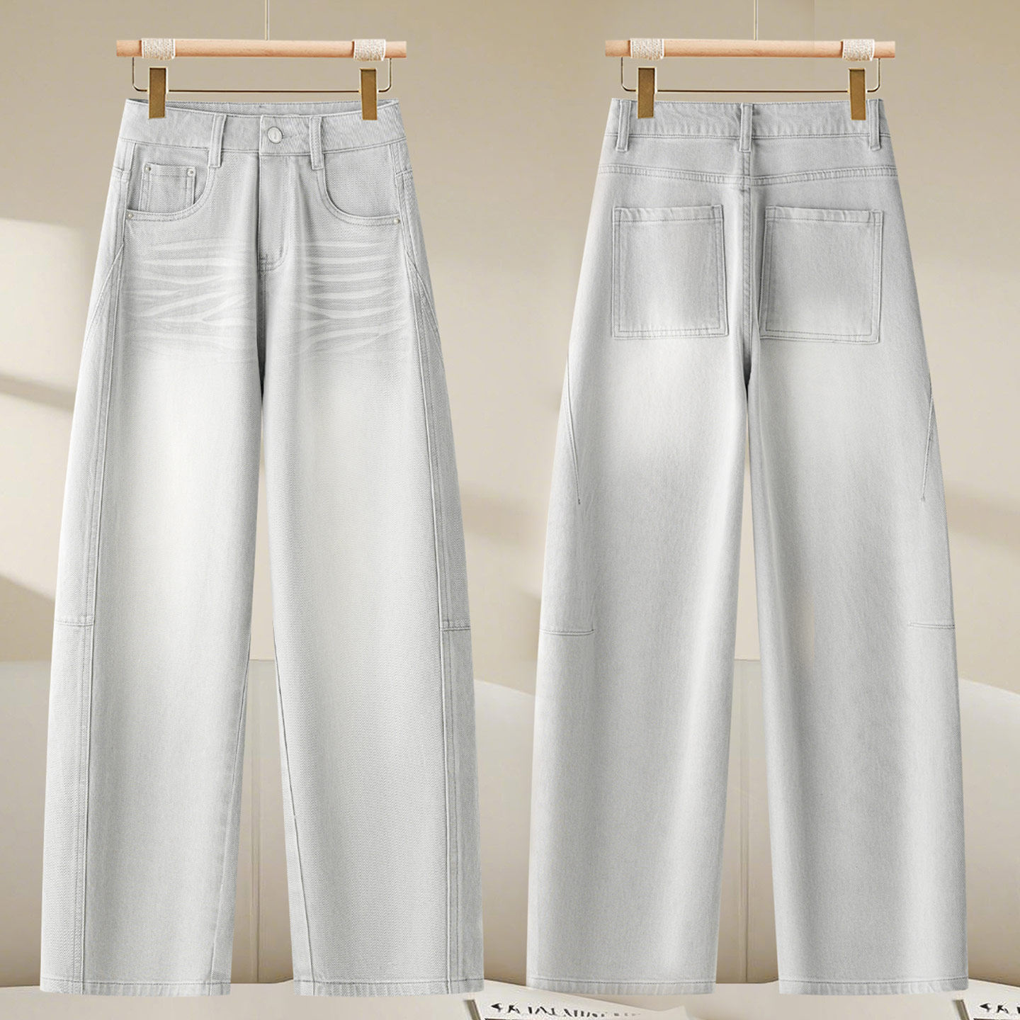 高级感做旧牛仔裤女2026春季新款高腰显瘦长裤百搭时尚阔腿裤子,女装/女士精品,牛仔裤,淘宝优惠券,粉丝福利购,淘宝优惠卷