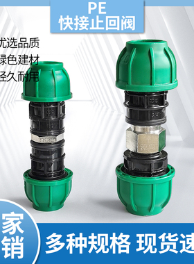 PE快接止回阀20 25 32水管快插防回水阀门4分6分1寸免热熔单向阀