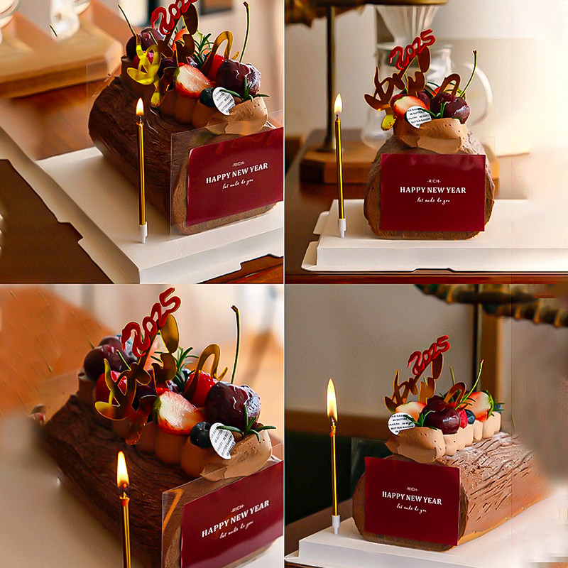 2025蛇年新春除夕毛巾卷蛋糕装饰草莓树桩面包卷新年贴亚克力插件,节庆用品/礼品,蛋糕/烘焙装饰用品,淘宝优惠券,粉丝福利购,淘宝优惠卷
