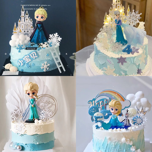 爱莎白雪公主烘焙装扮生日蛋糕