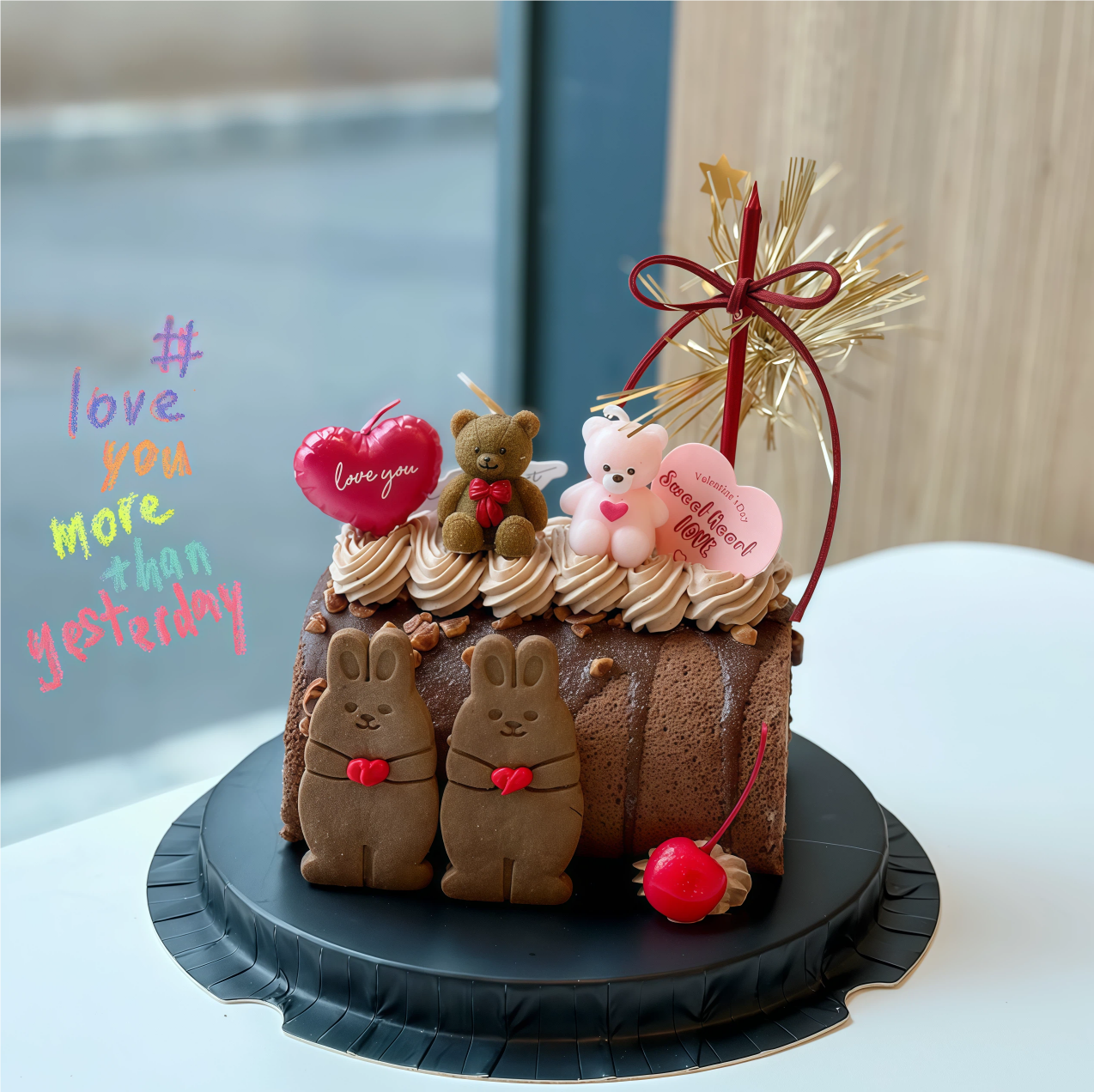 2.14情人节情侣熊兔蛋糕卷面包卷表白女神蝴蝶结小熊气球爱心蜡烛,节庆用品/礼品,蛋糕/烘焙装饰用品,淘宝优惠券,粉丝福利购,淘宝优惠卷