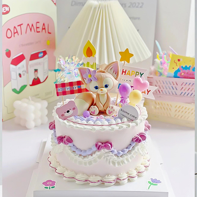 网红玲娜贝尔蛋糕装饰摆件坐姿