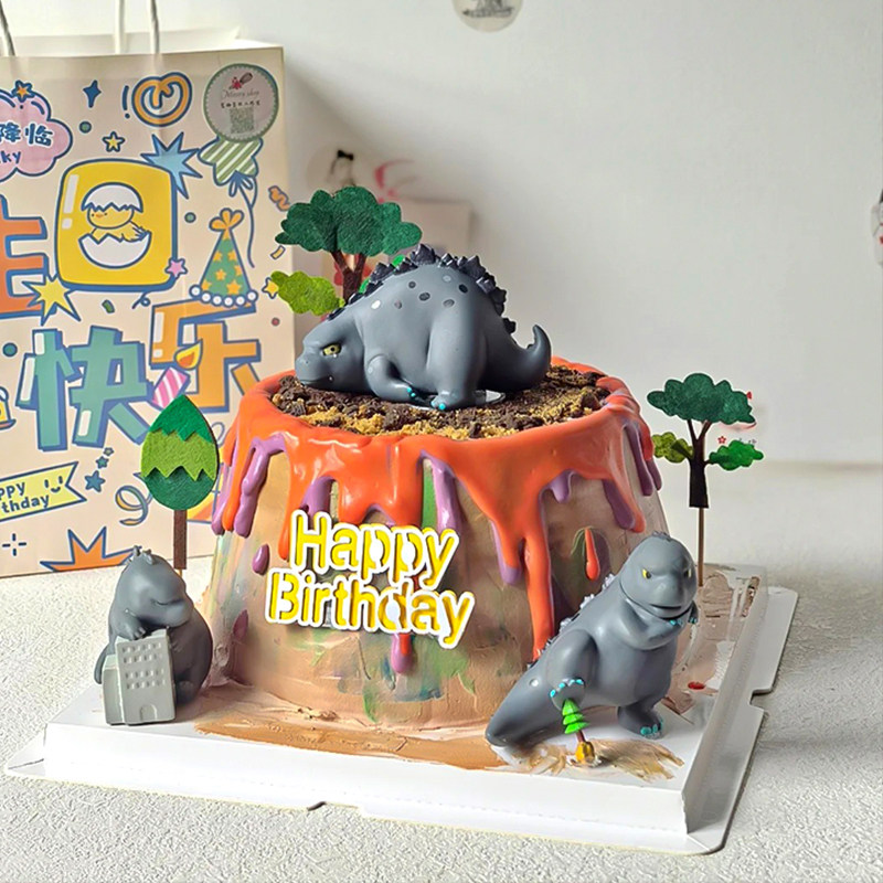 萌宠哥斯拉怪兽蛋糕装饰摆件男孩生日Q版怪兽火山微景观甜品玩具,节庆用品/礼品,蛋糕/烘焙装饰用品,淘宝优惠券,粉丝福利购,淘宝优惠卷