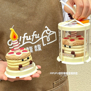 夏季动漫可爱jellycat甜品2寸西点盒包装盒火焰蜡烛造型夹心甜点