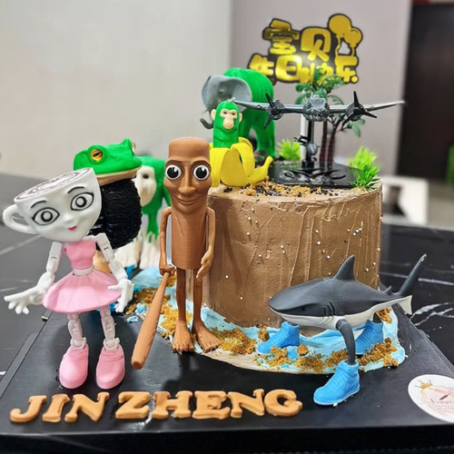卡通动漫山海经儿童生日蛋糕装饰