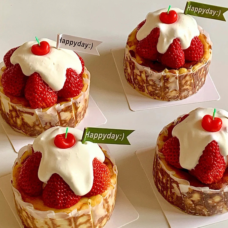 冬天草莓季巴斯克芝士蛋糕装饰水果草莓甜品可爱樱桃蜡烛小旗插件,节庆用品/礼品,蛋糕/烘焙装饰用品,淘宝优惠券,粉丝福利购,淘宝优惠卷