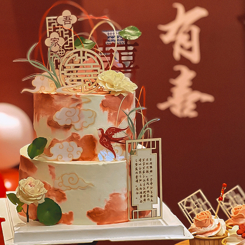 古风结婚订婚宴婚礼甜品台装饰