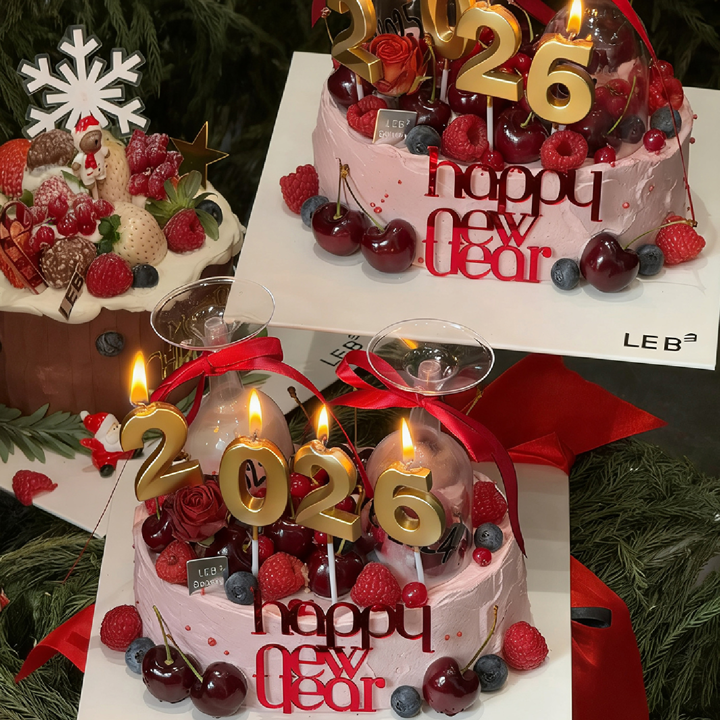 2026新年跨年碰碰杯红酒杯蛋糕