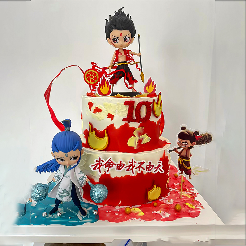 国漫魔童闹海敖丙哪吒蛋糕装饰