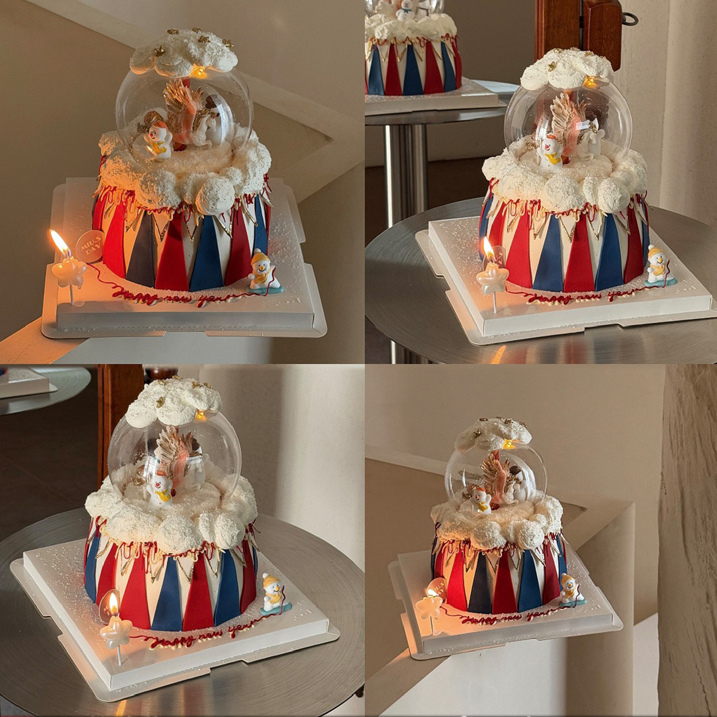 创意喜迎新年马年版马戏团水晶球蛋糕装饰可爱翅膀小马小雪人装扮,节庆用品/礼品,蛋糕/烘焙装饰用品,淘宝优惠券,粉丝福利购,淘宝优惠卷