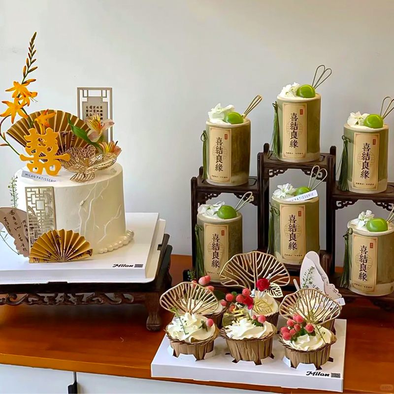 喜结良缘新中式甜品台装饰