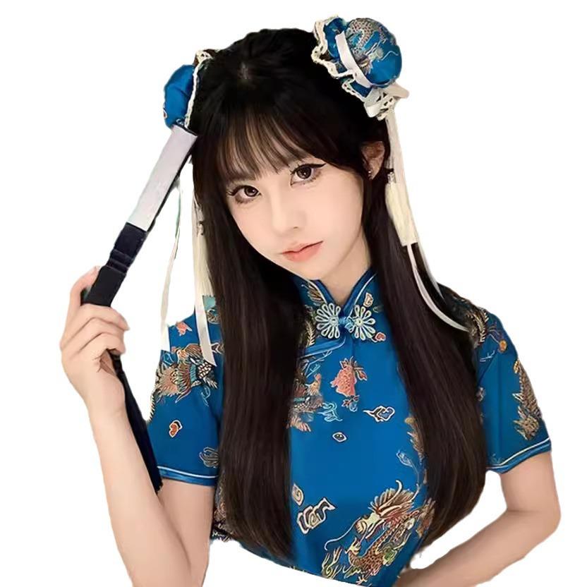 假发女长头套中华娘cos新中式造型小师妹古风黑长直假发套头发饰