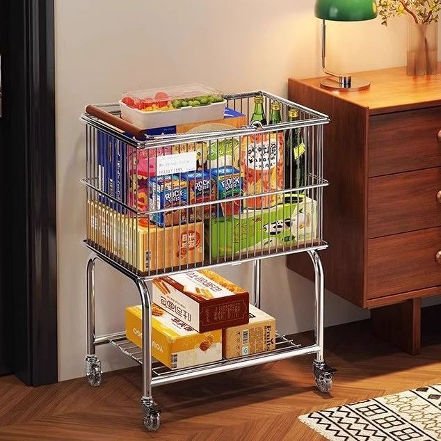 中古零食小推车客厅边几置物架卧室移动收纳小推车零食饮料架子