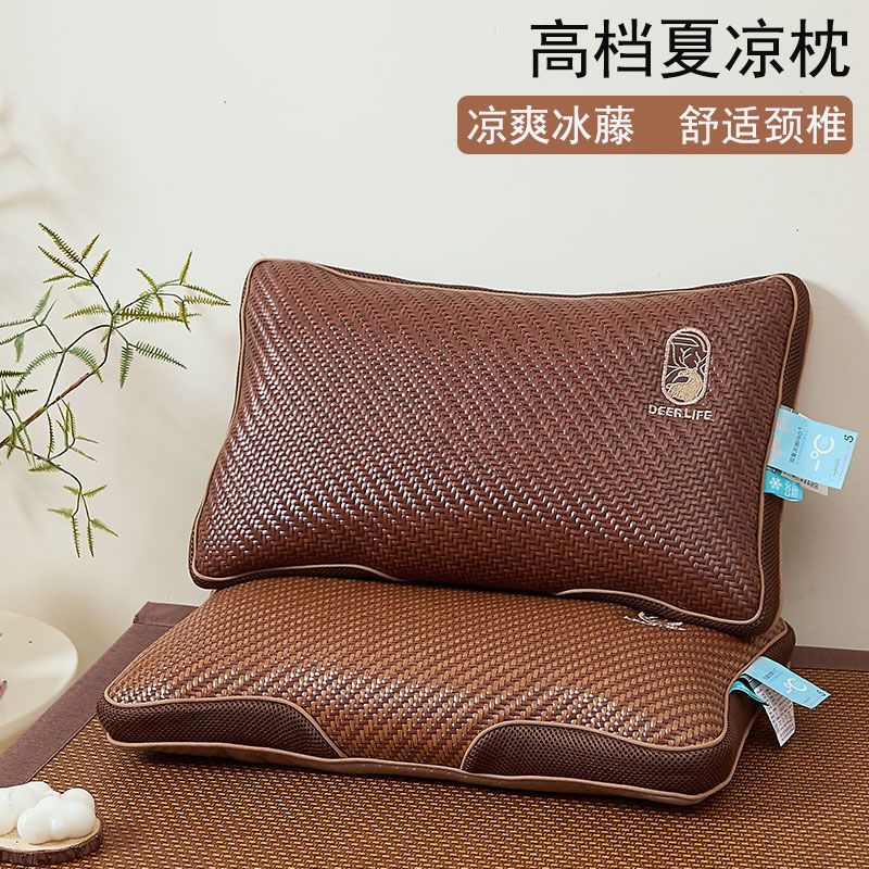 凉席枕头2025新款新款夏凉枕头夏季冰藤凉感荞麦壳枕芯成人护颈椎