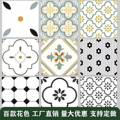 简约黑白花砖600x600地砖现代北欧防滑卫生间瓷砖复古艺术拼花砖