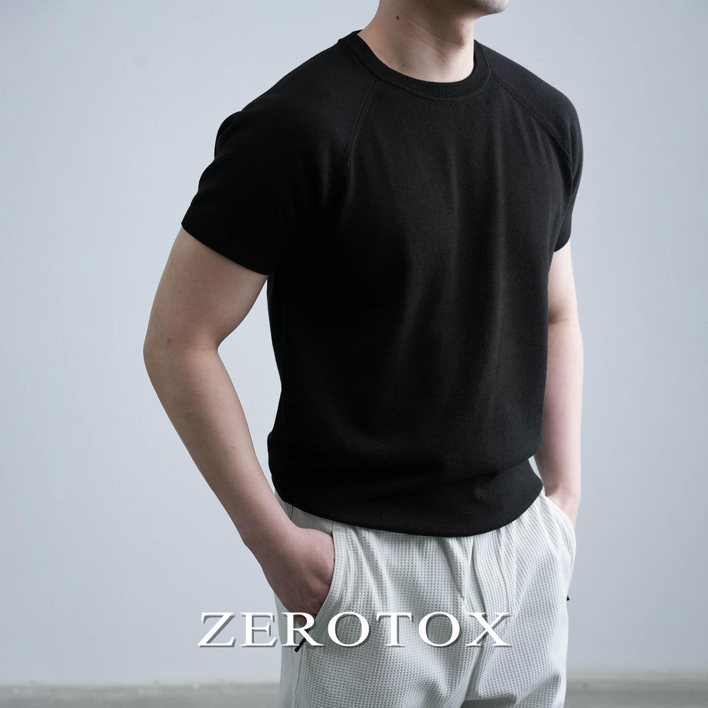 GZX ZEROTOX插肩袖针织棉混纺短袖男士圆领商务休闲可机洗T恤春夏