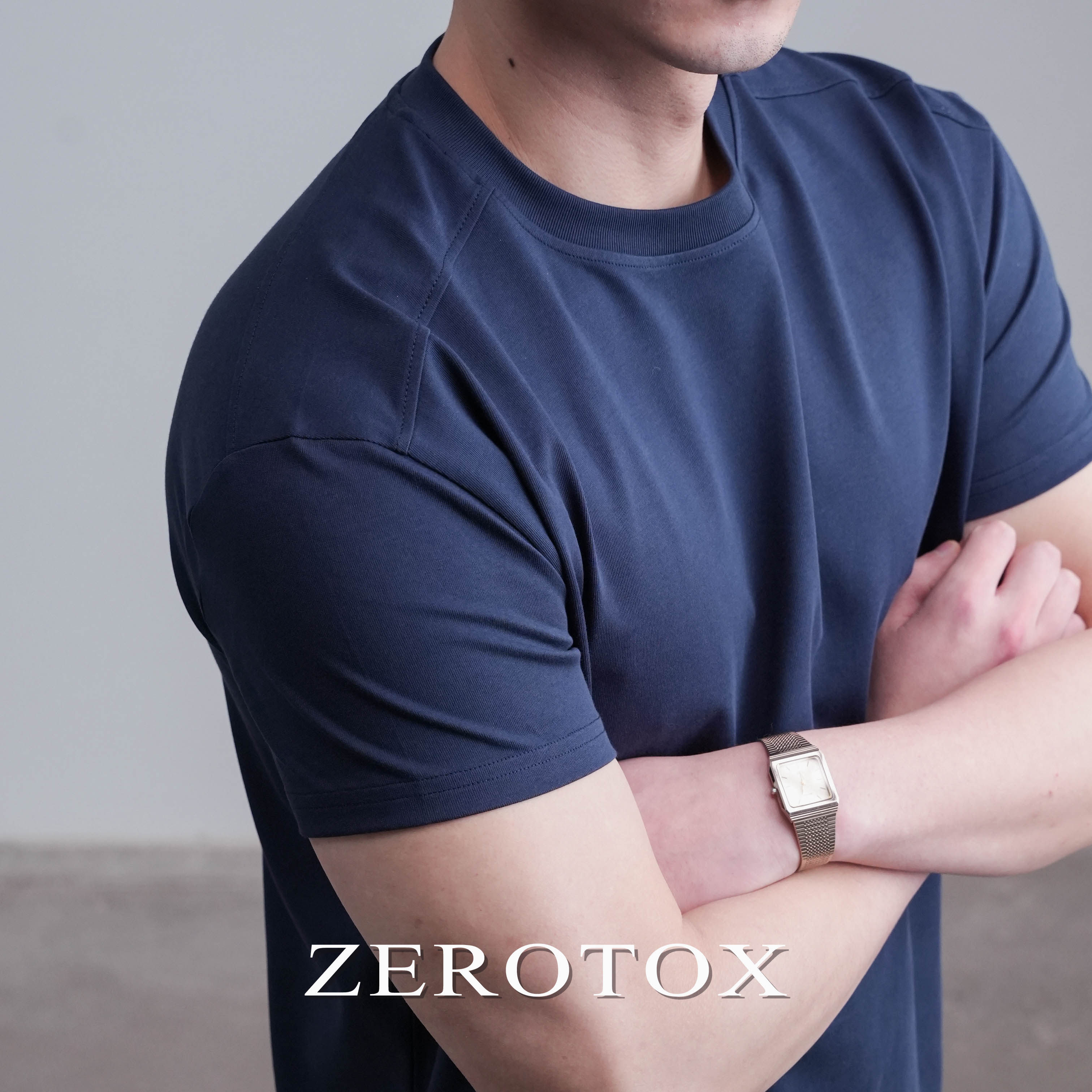 GZX ZEROTOX 解构垫肩260G全棉立体剪裁宽肩特殊袖口廓形T恤短袖