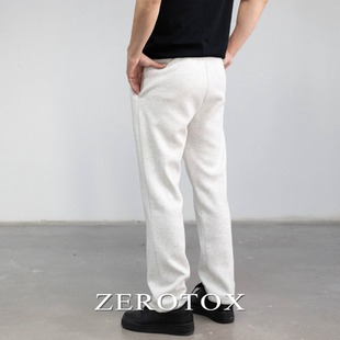 双层加绒450G重磅加厚保暖垂感松紧腰直筒休闲卫裤 GZX ZEROTOX