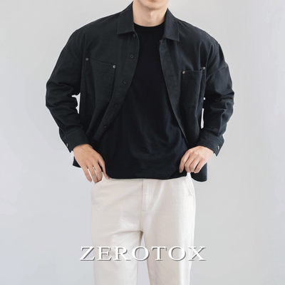 衬衫式斜纹棉质工装质感夹克