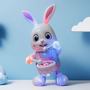 抖音同款电动跳舞小兔子打鼓儿歌多多练习抬头训练0-3岁早教儿歌