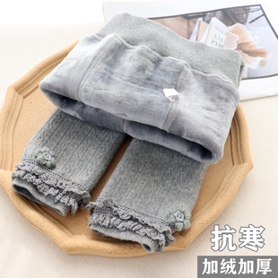 宝宝打底裤秋冬季加绒婴儿保暖裤大屁股一岁女童九分棉裤子冬装厚