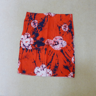 45棉 扎染风格大花朵女士夏款一步裙半身包臀民族风文艺女装裙子