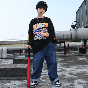 儿童街舞潮服套装男童秋冬嘻哈卫衣hiphop少儿女童街舞潮装演出服