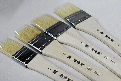 榭得堂猪鬃丙烯手绘短把单支板刷