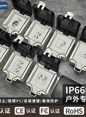 赞牌外贸暗装巴西三孔插座带明装
