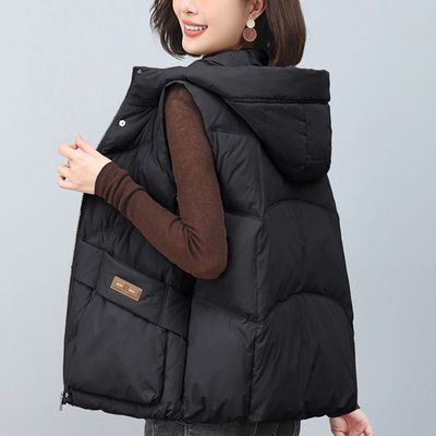 时尚连帽羽绒棉服马甲女2