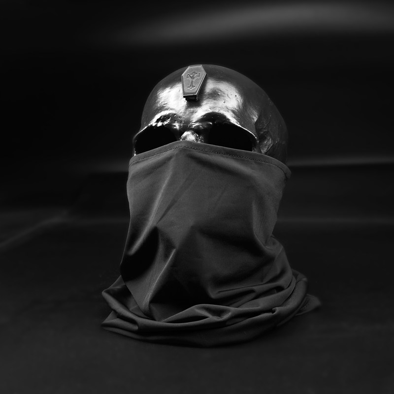 泽塔体系潮牌黑色蒙面长款冰丝头套机车骑行围脖面罩夏季防晒透气