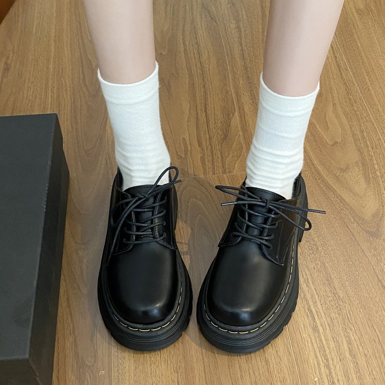 厚底鞋子小皮鞋两穿女学生百搭学院日系复古英伦风jk制服系带单鞋