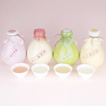 苏州桥坛装4种口味果酒青梅桃醉桂花酿荔枝500ml坛子酒9%vol甜酒