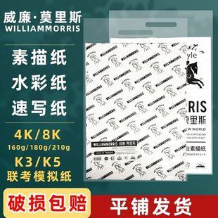 威廉莫里斯素描纸 4开铅画纸8开绘画纸4K/8k水彩纸绘画纸速写纸