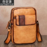 Ретро мужская барсетка, кожаная небольшая сумка, сумка через плечо, сумка на одно плечо, воловья кожа, из натуральной кожи