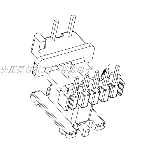 EE16加宽磁芯骨架立式5+2针