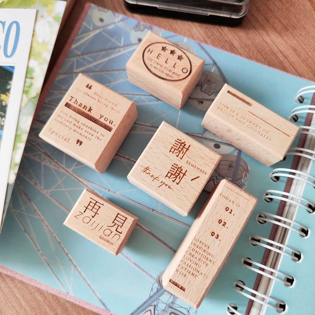 英文文字印章两只浣熊新品