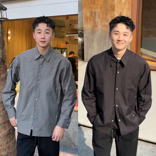 绿松石潮流高级感翻领衬衫外套